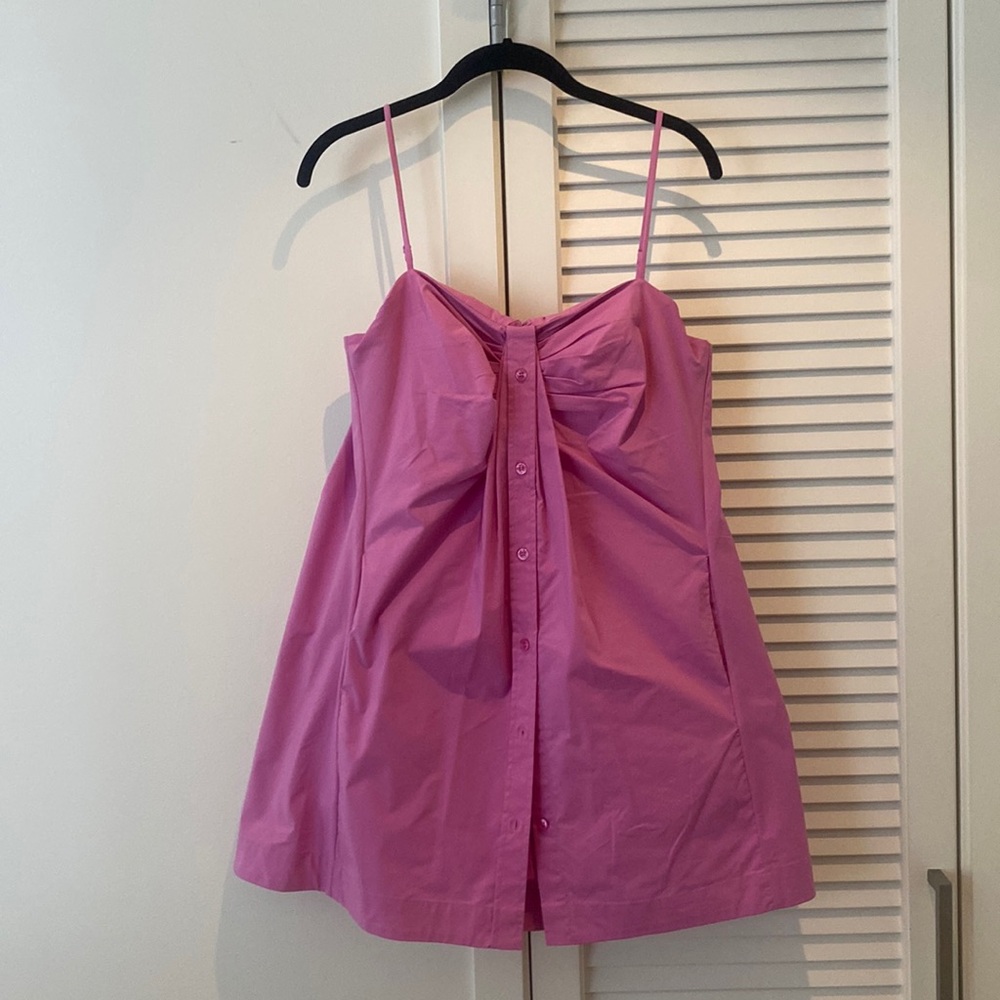 COPY - SIMKHAI Kendall Pleated Mini Shirtdress (size 6). Perfect for summer! Wo…